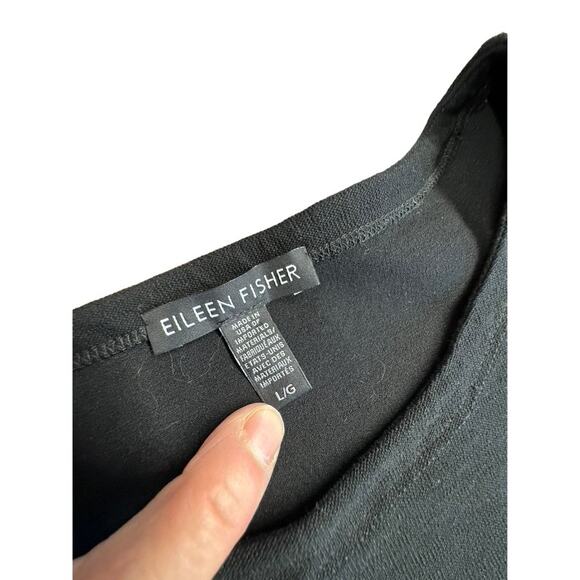 "Eileen Fisher" Black Stretch Dress, Double Zippers Down Both Sides, Tunic, L, - Picture 7 of 11